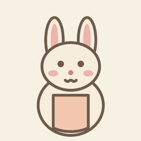 Mama Bun, a cream-colored rabbit with pink ears and a peach apron